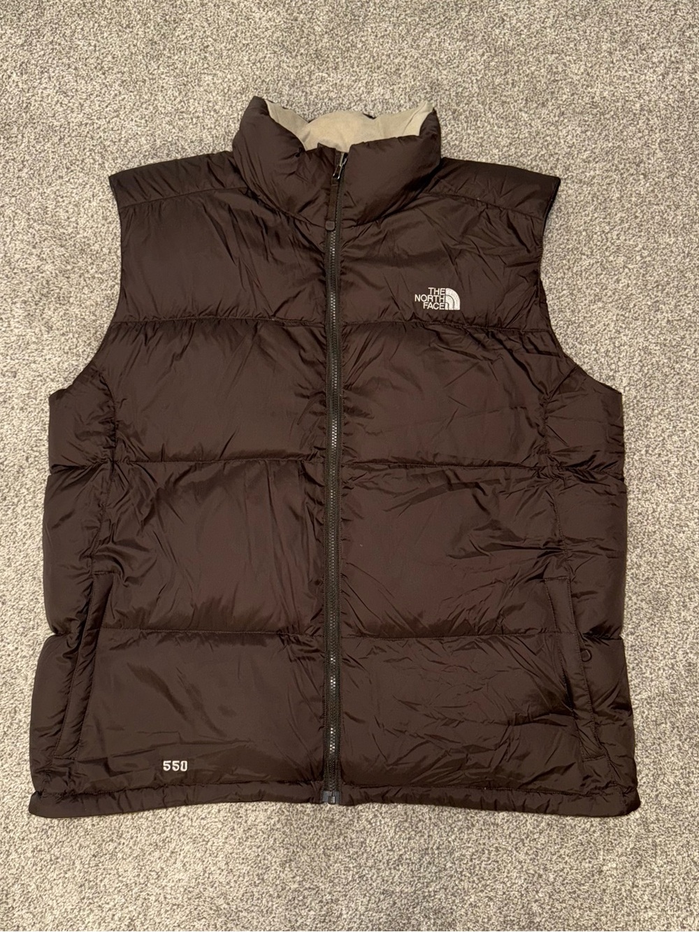 The North Face Men's Dark Brown Insulated 550 Down Vest